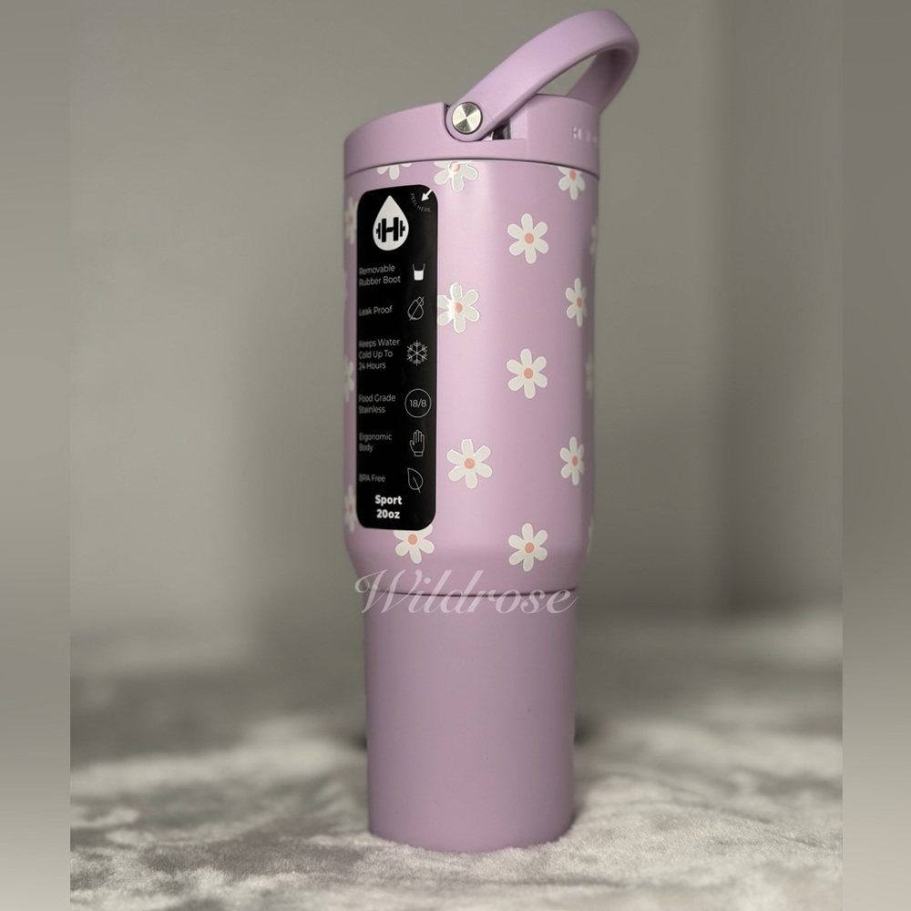 HydroJug Jane 20 oz Sport Traveler purple daisy kids cup